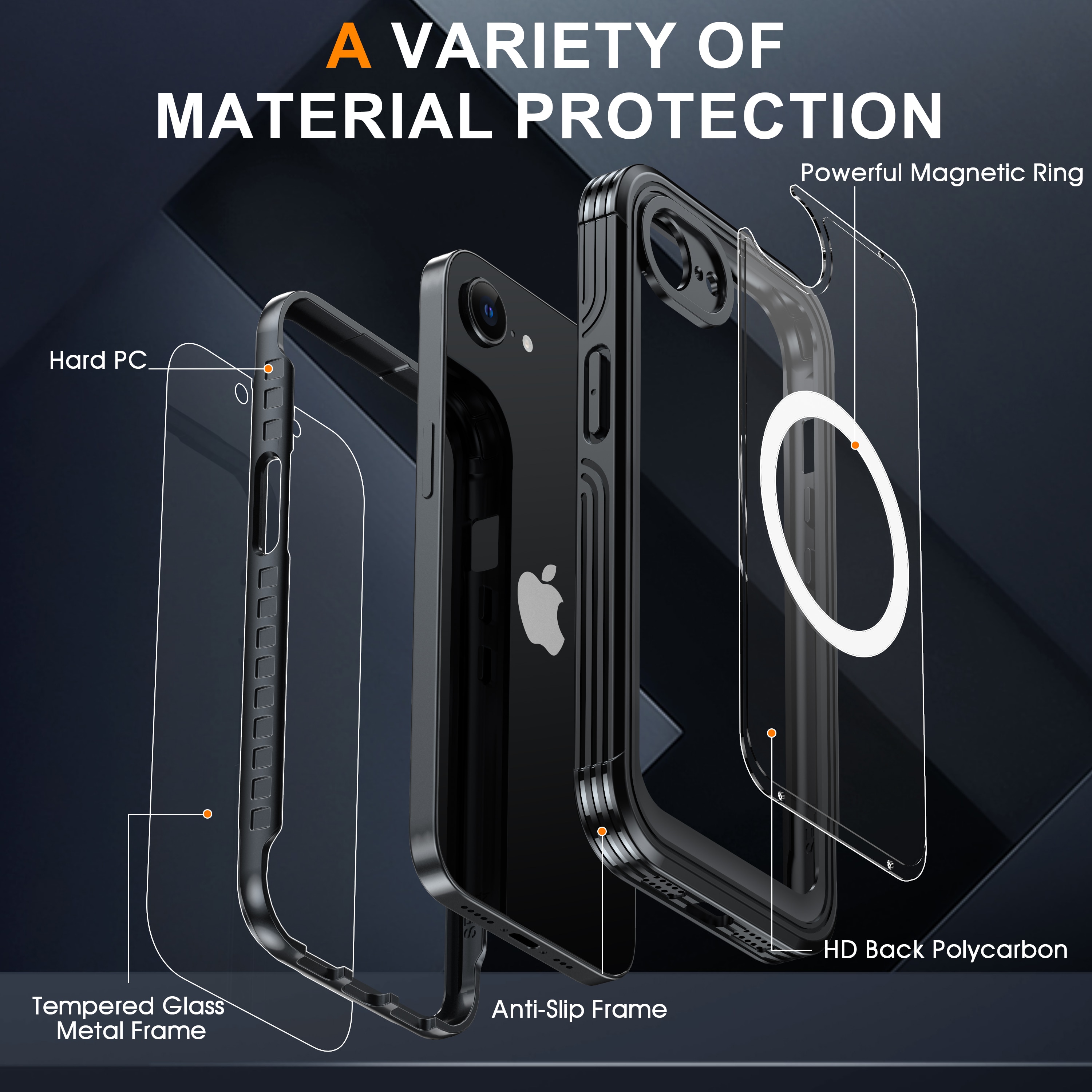 Premium Full Protection Case iPhone 16e Black