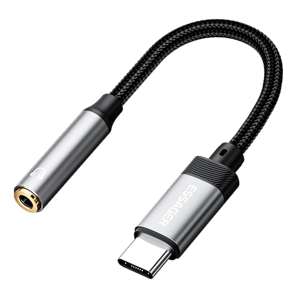 USB-C Kuulokeadapteri USB-C - 3,5mm DAC musta