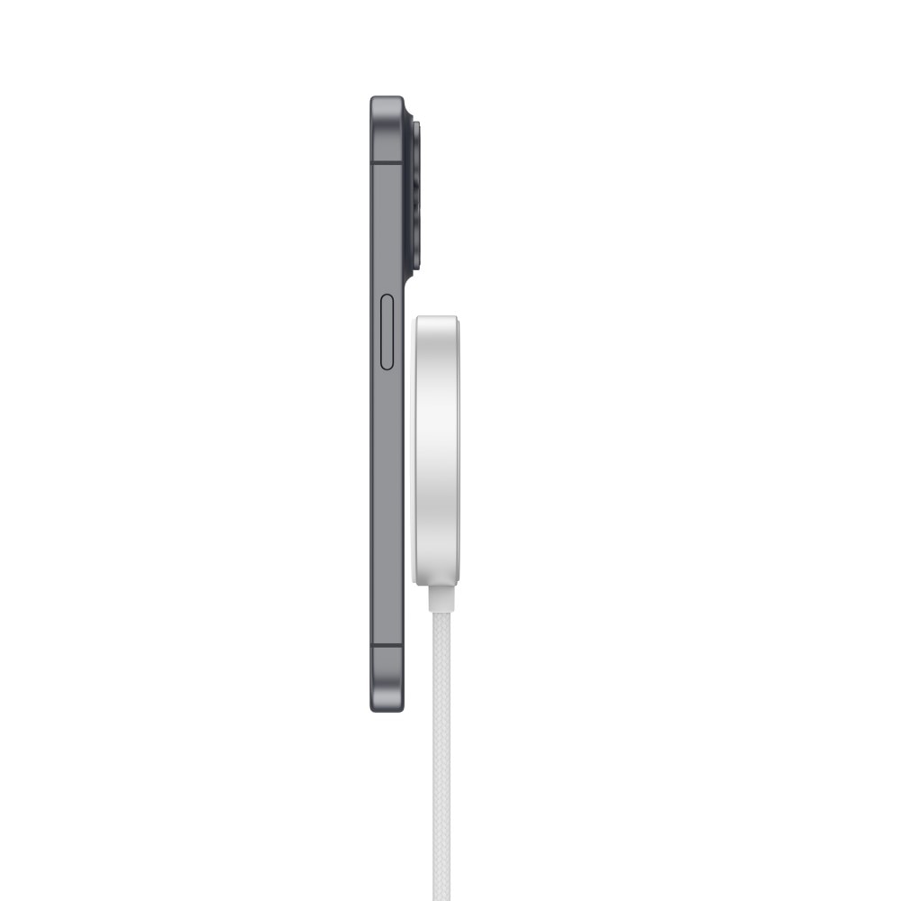 Apple iPhone 13 Pro Max Qi2 15W MagSafe Langaton latausalusta jalustalla valkoinen