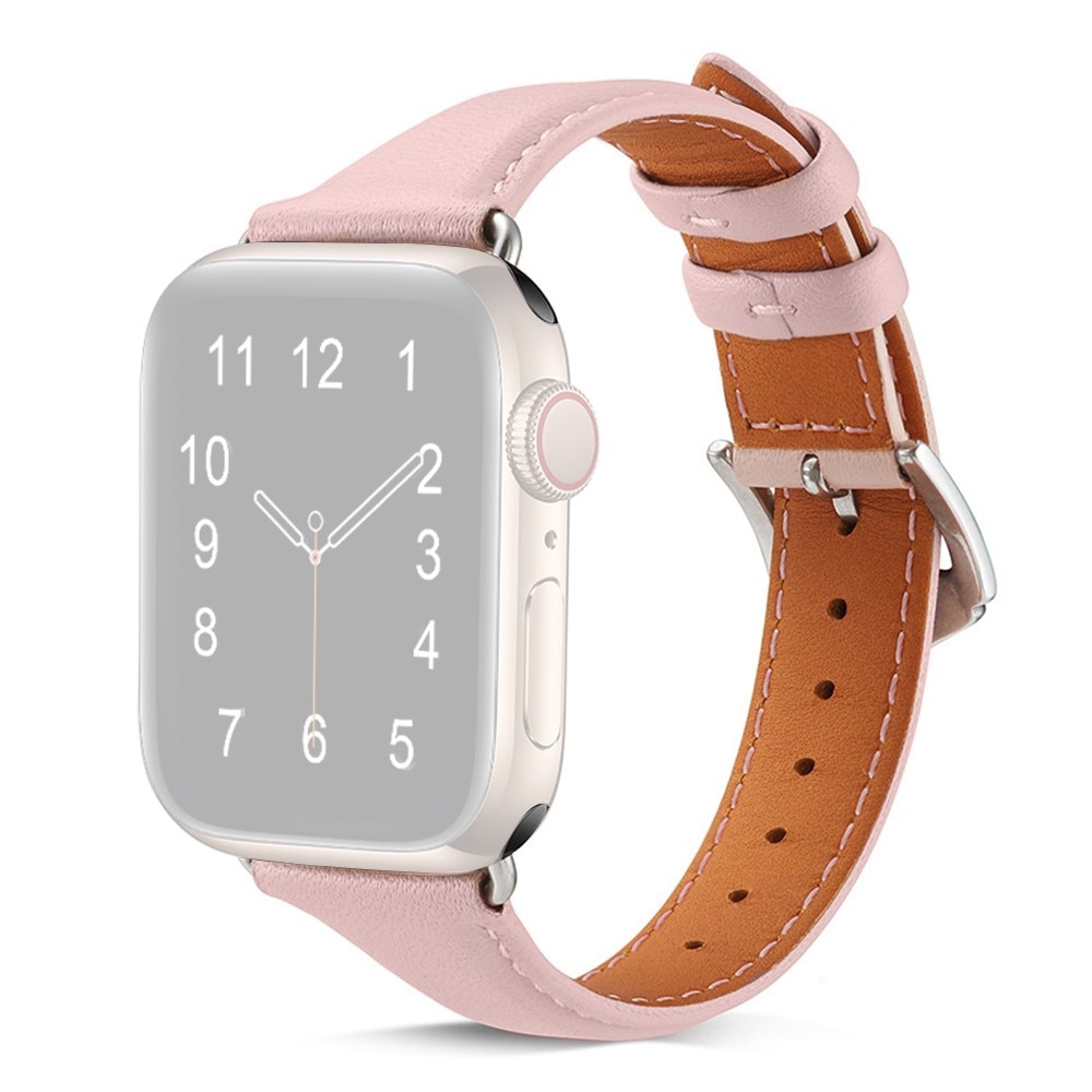 Slim Nahkaranneke Apple Watch 41mm Series 9 vaaleanpunainen