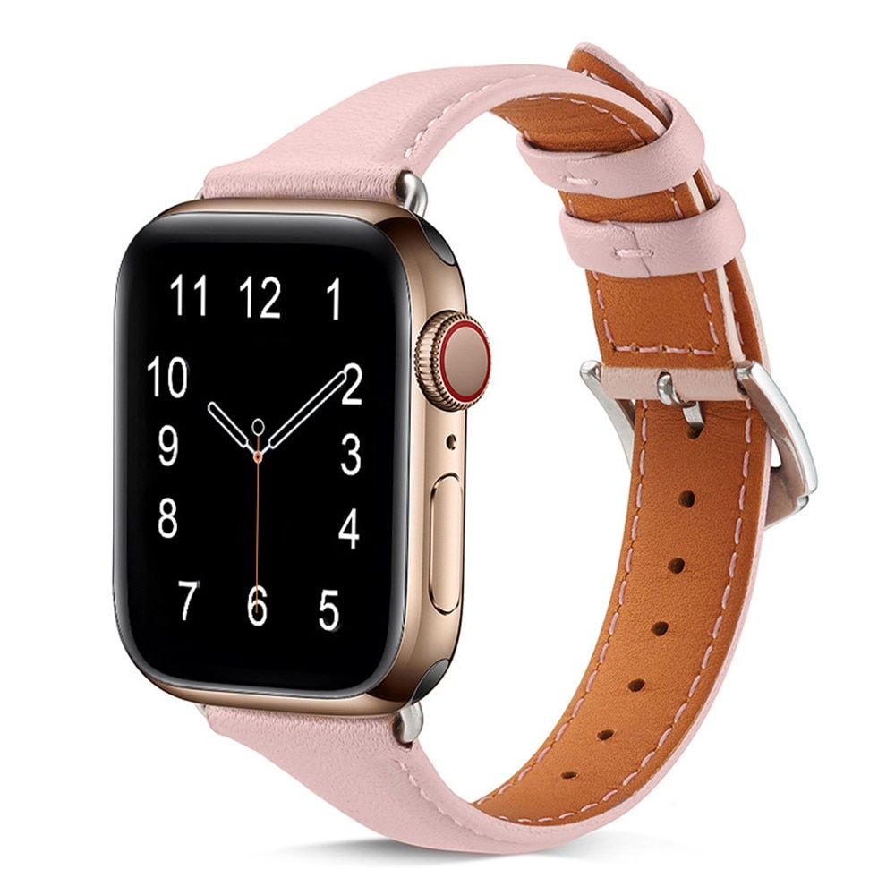 Slim Nahkaranneke Apple Watch 41mm Series 7 vaaleanpunainen