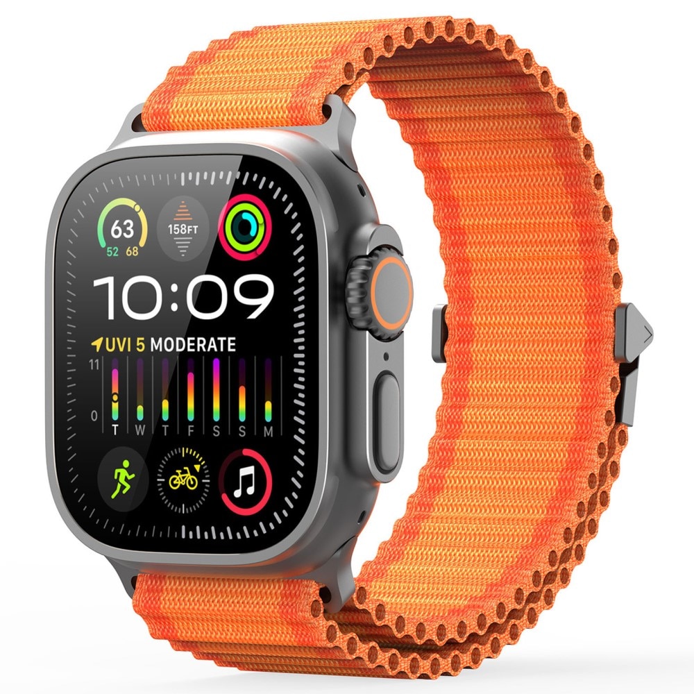 Active Nylon Ranneke Apple Watch Ultra 49mm 2nd Gen oranssi