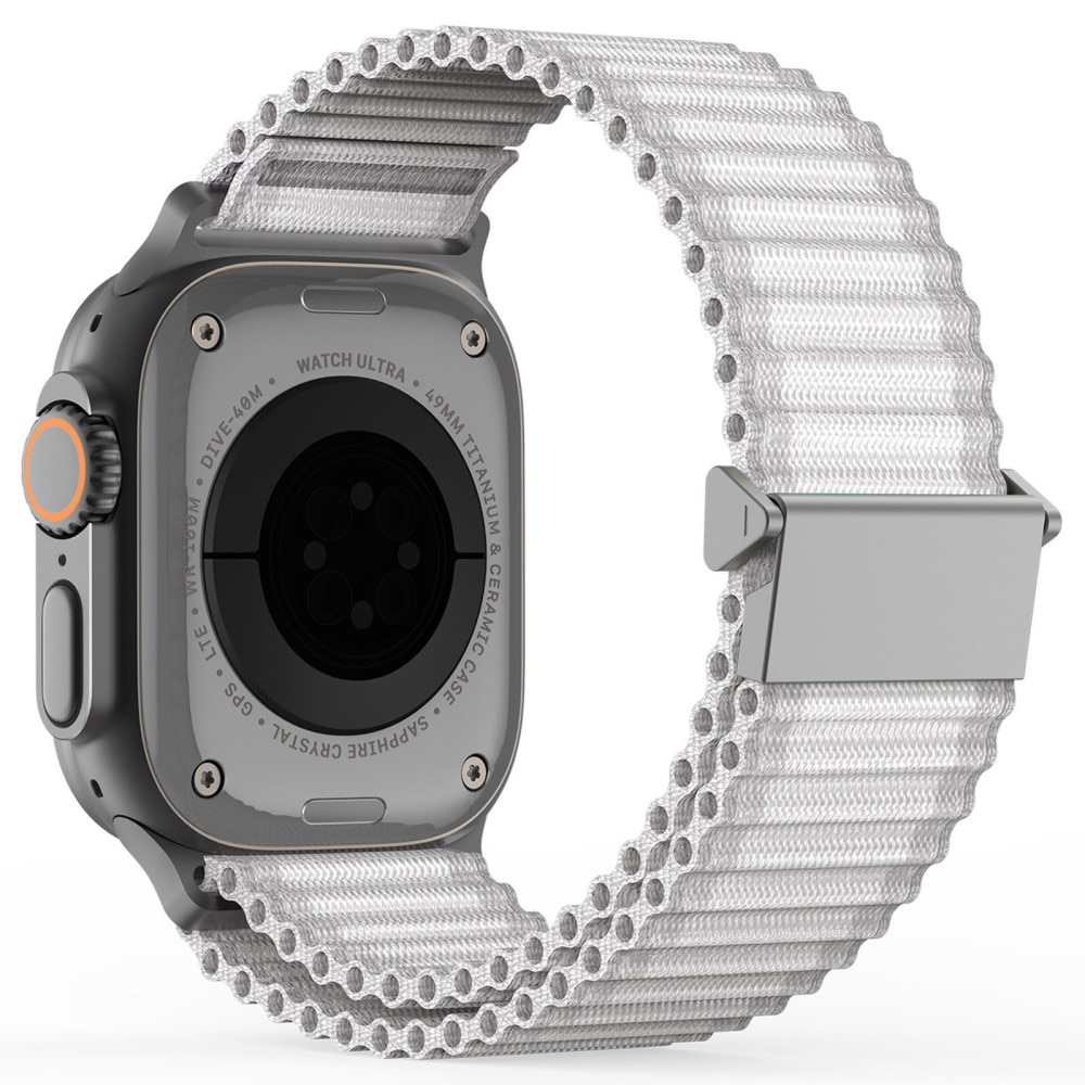 Active Nylon Ranneke Apple Watch Series 7 45mm valkoinen