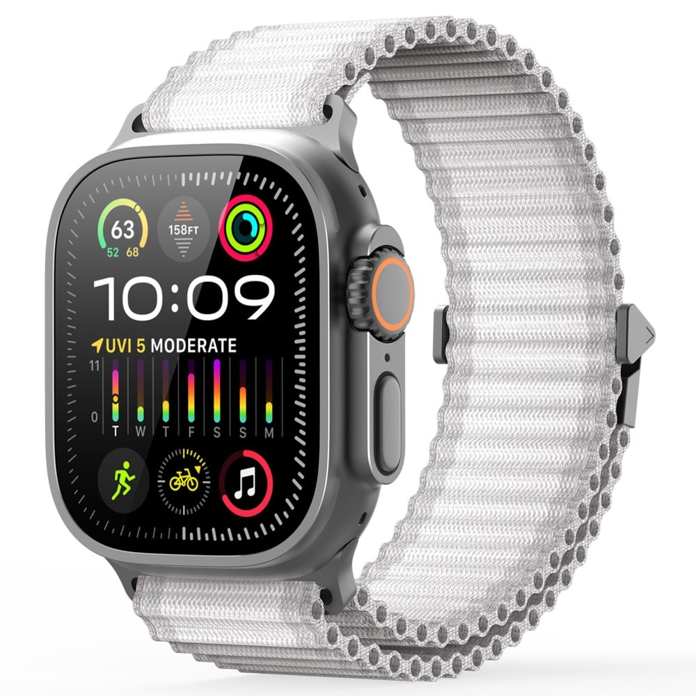 Active Nylon Ranneke Apple Watch Series 10 46mm valkoinen