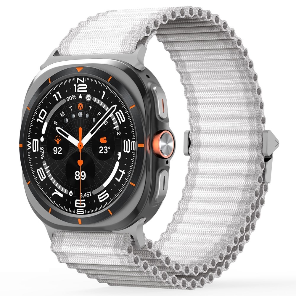 Active Nylon Ranneke Samsung Galaxy Watch Ultra 47mm Valkoinen