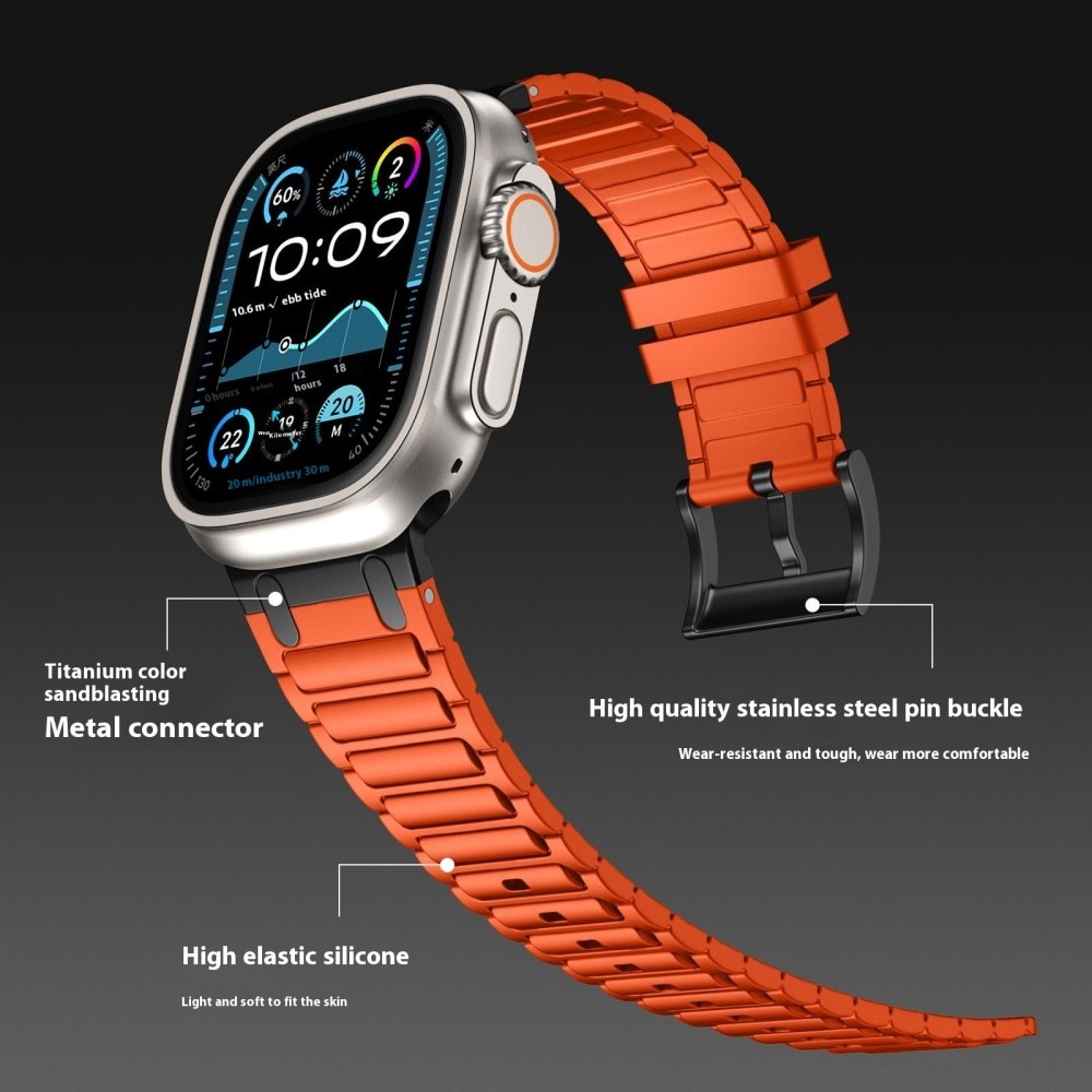 Tough Silicone Strap Apple Watch Ultra 49mm 2nd Gen Oranssi