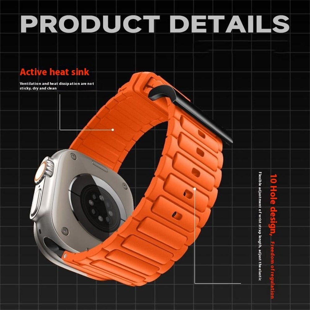 Tough Silicone Strap Apple Watch Series 1-3 42mm Oranssi