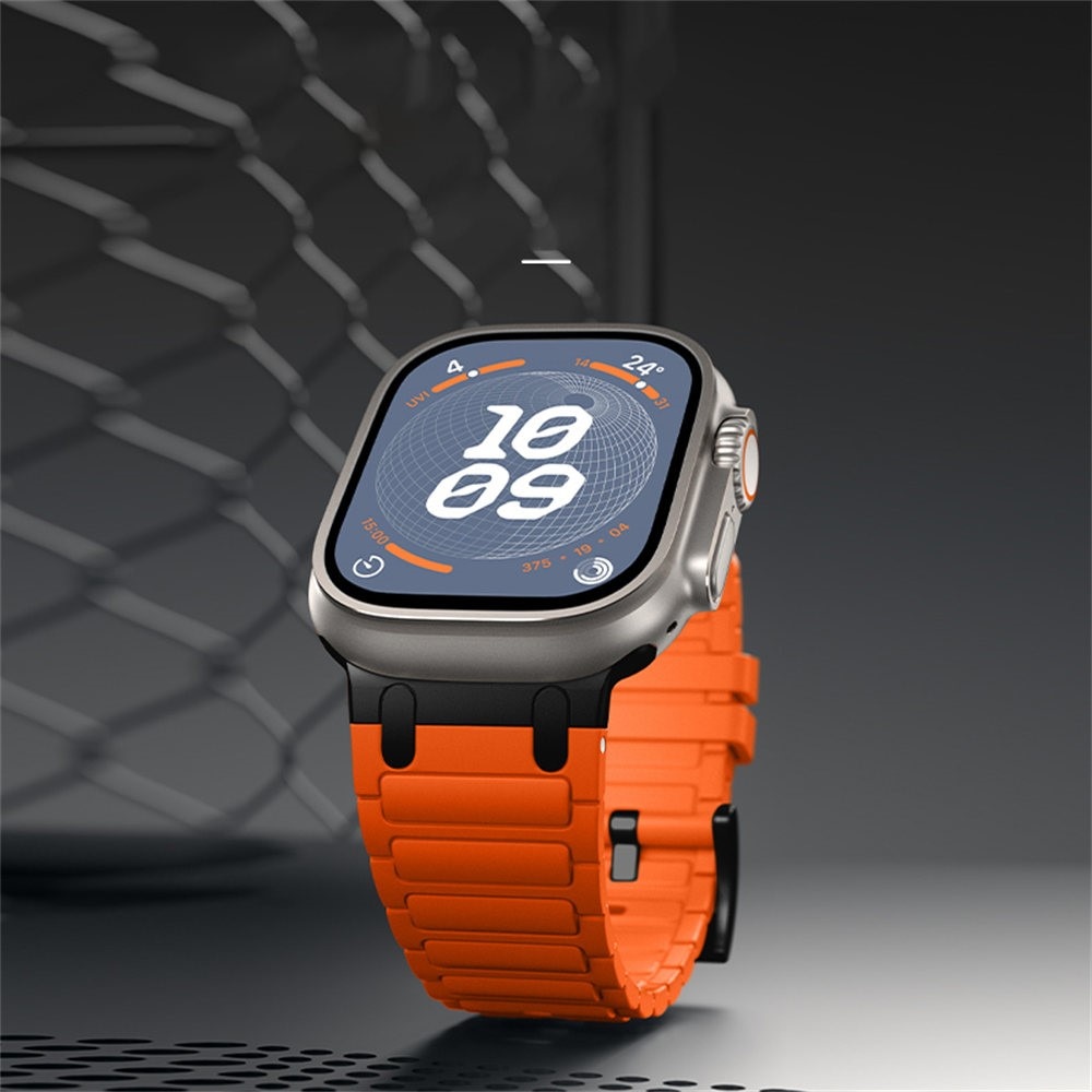 Tough Silicone Strap Apple Watch Series 1-3 42mm Oranssi