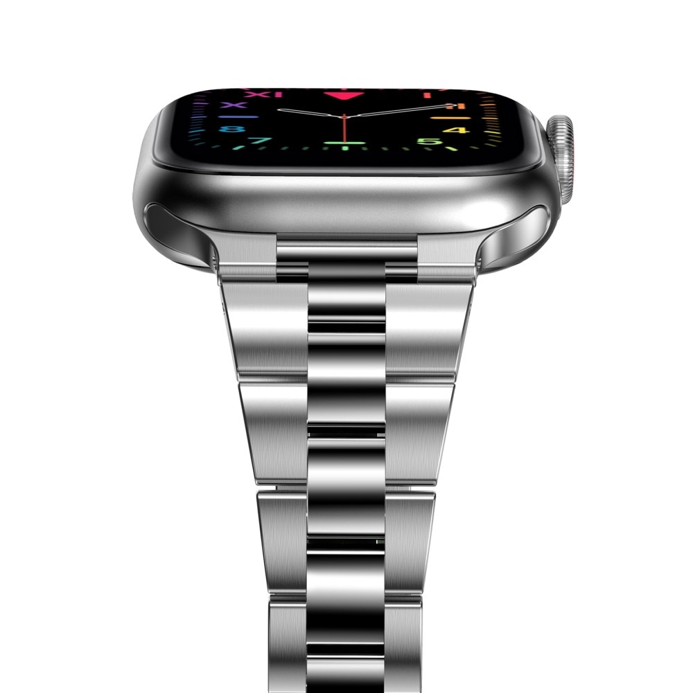 Slim Metalliranneke Apple Watch 45mm Series 8 hopea