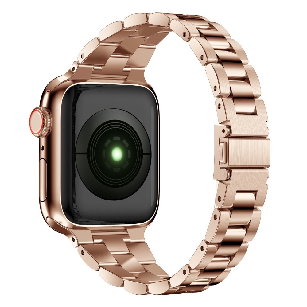 Slim Metalliranneke Apple Watch 45mm Series 8 ruusukulta