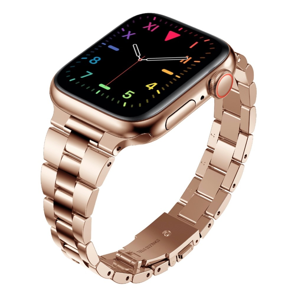 Slim Metalliranneke Apple Watch 45mm Series 8 ruusukulta