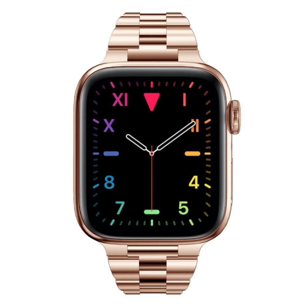 Slim Metalliranneke Apple Watch 45mm Series 8 ruusukulta