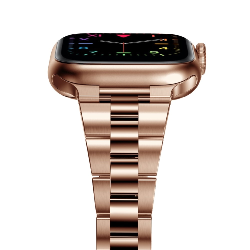 Slim Metalliranneke Apple Watch 45mm Series 8 ruusukulta