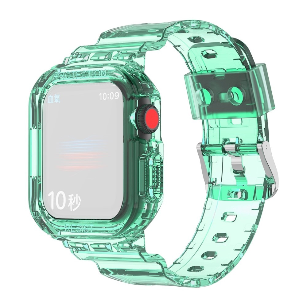 Apple Watch 45mm Series 9 Crystal Kuori + Ranneke vihreä