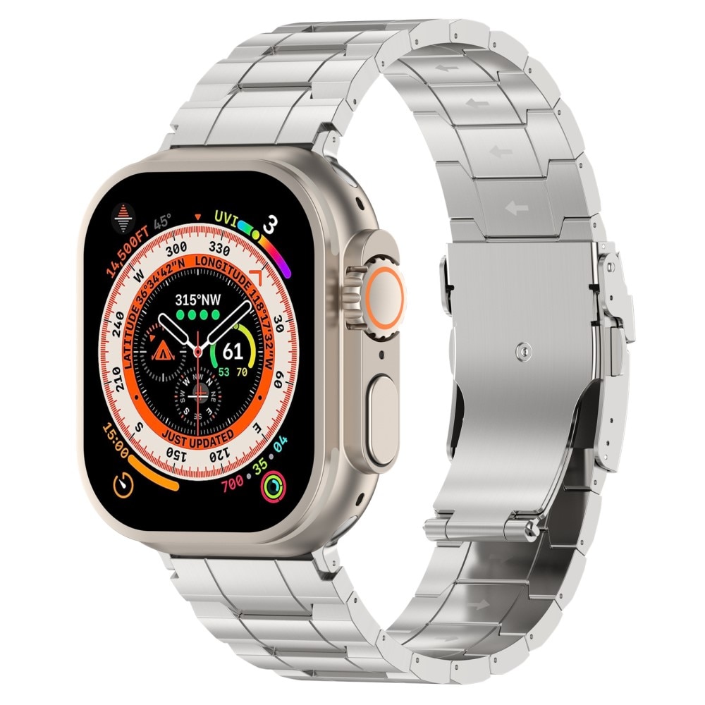 Elevate Titaaninen rannekoru Apple Watch SE 44mm hopea