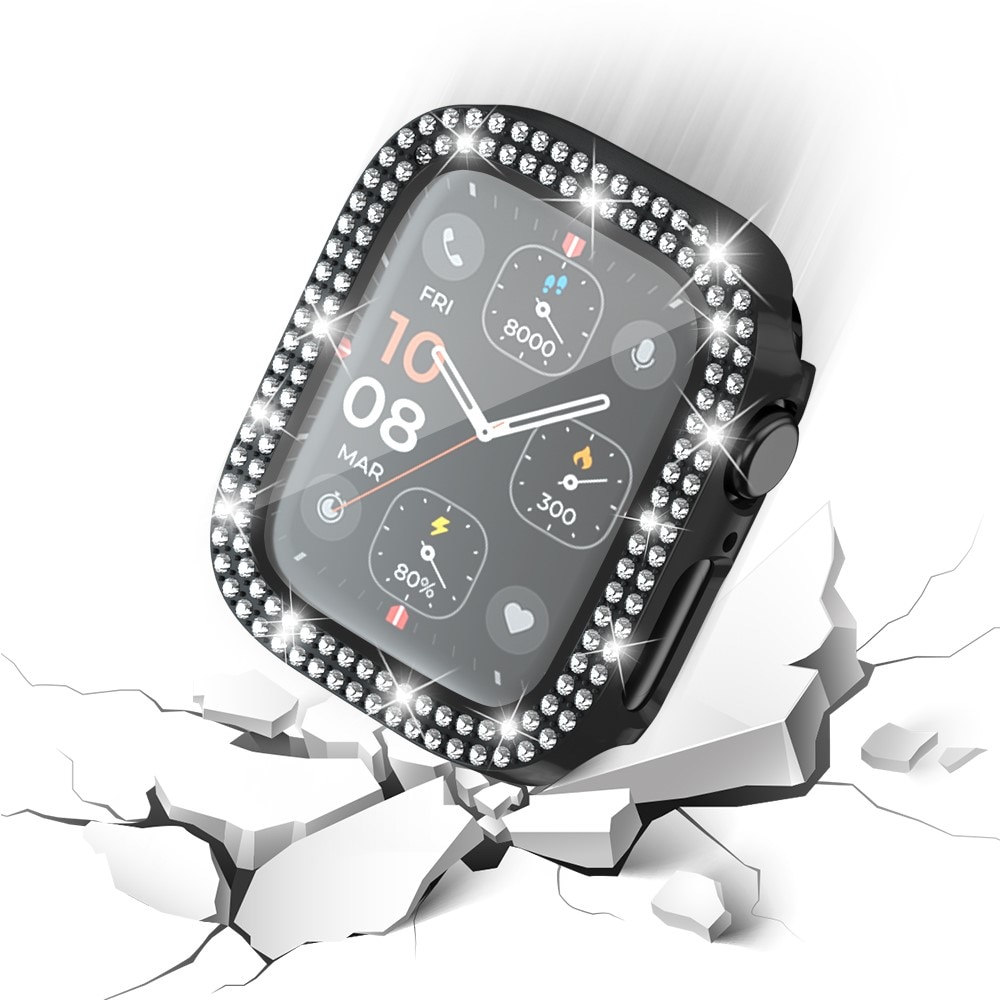 Full Cover Case Rhinestone Apple Watch Series 4-6 44mm musta