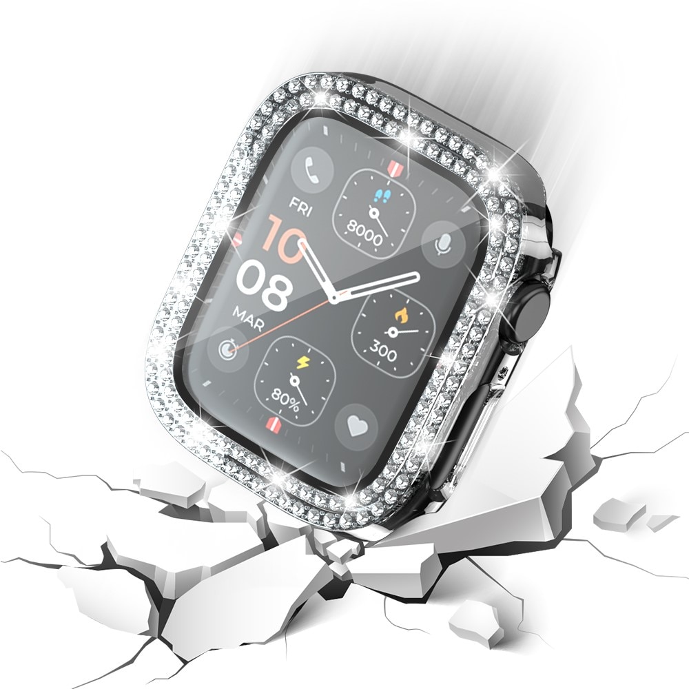 Full Cover Case Rhinestone Apple Watch SE 44mm läpinäkyvä