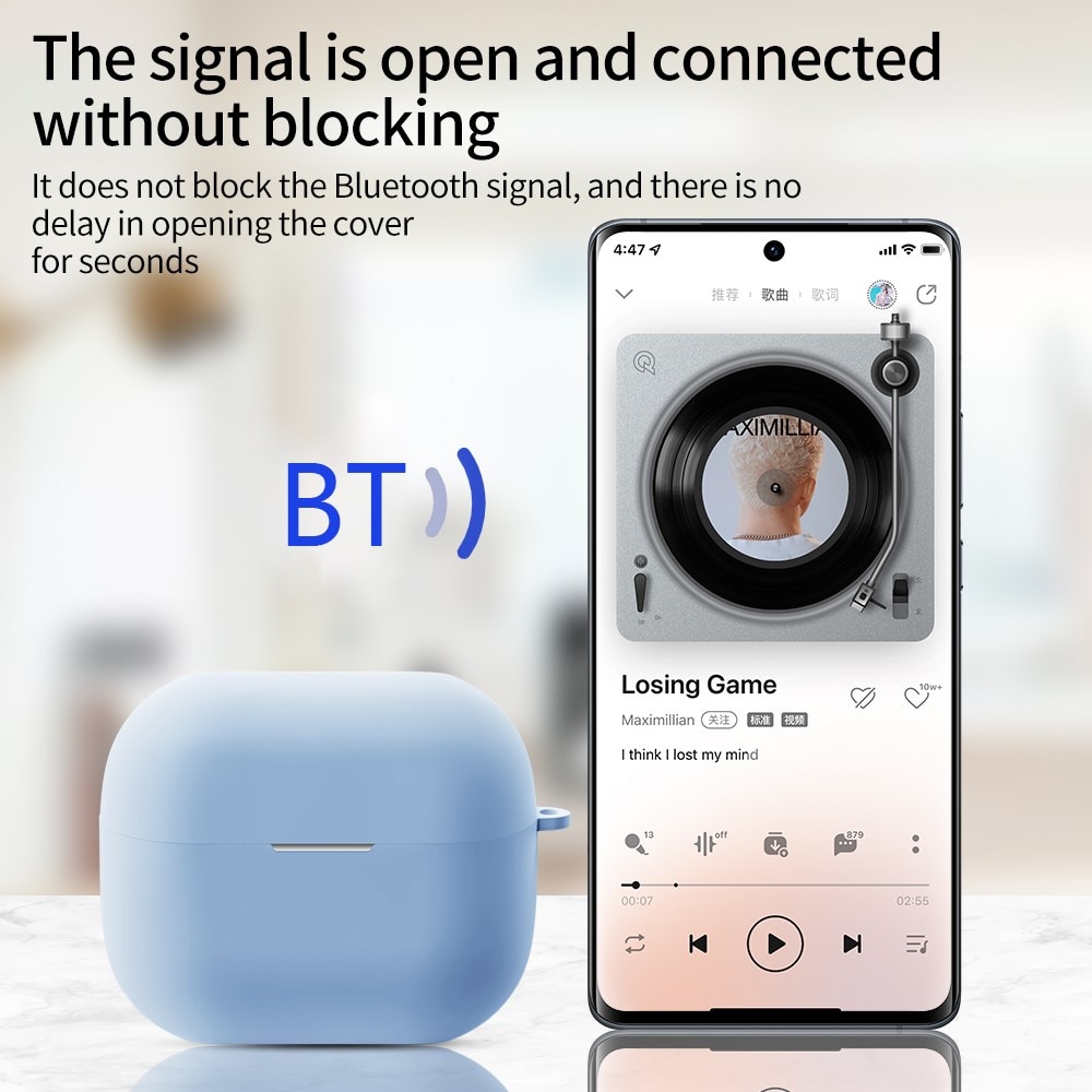 Samsung Galaxy Buds 3 Silikonikuori karbiinhaalla musta