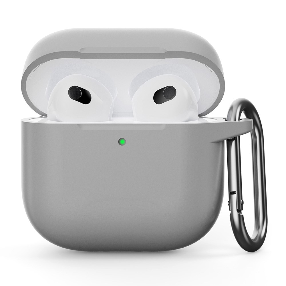 Apple AirPods 4 Silikonikuori karbiinhaalla harmaa