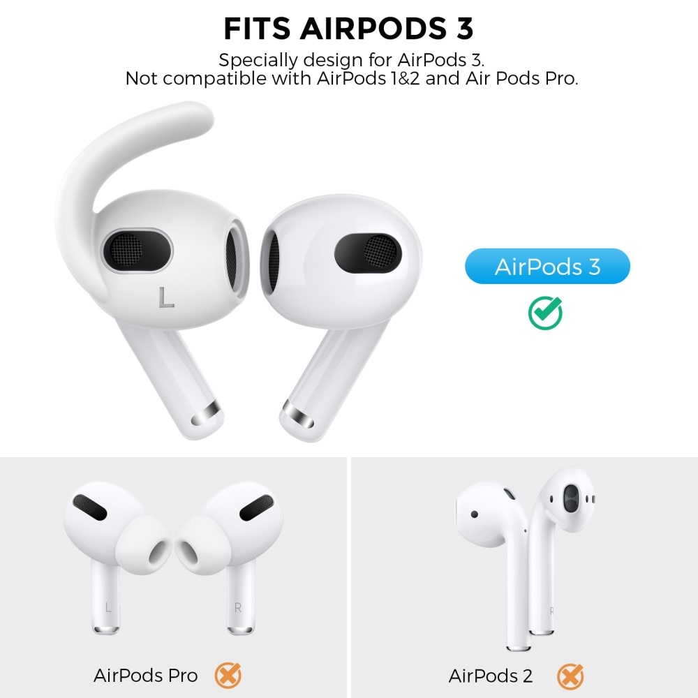 Sport Earhooks Apple AirPods 3 valkoinen