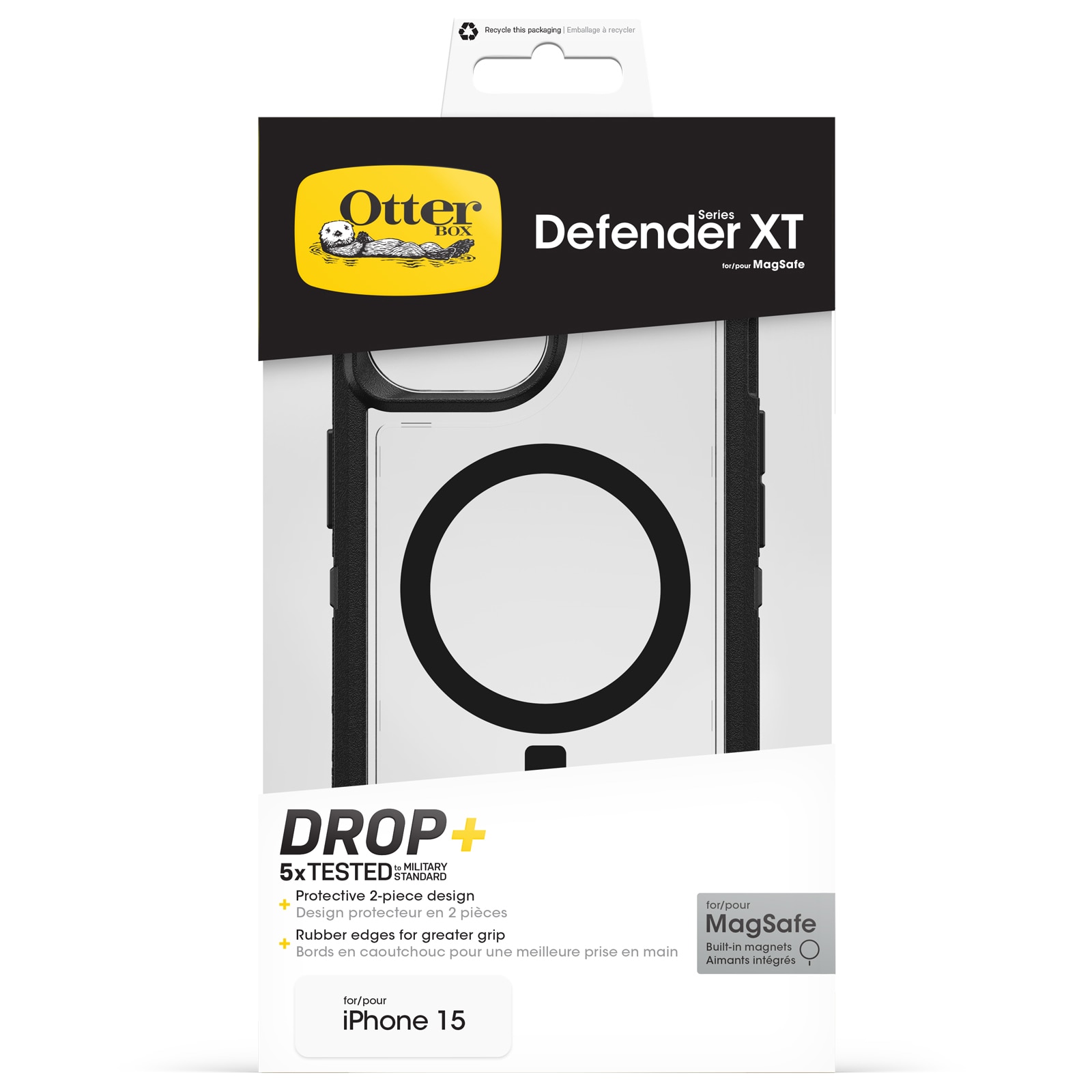 Defender XT Kuori iPhone 15 musta/kirkas