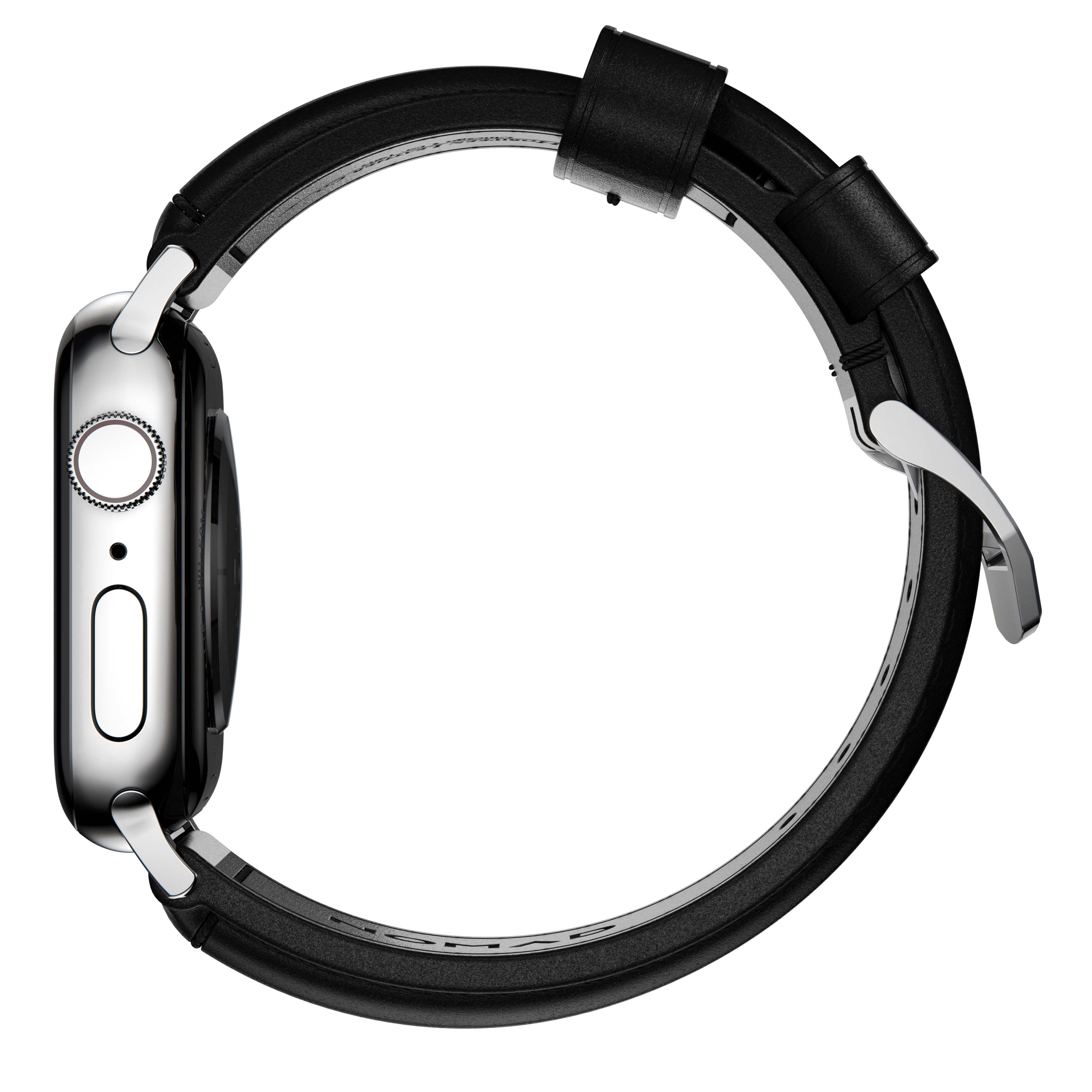 Traditional Band Apple Watch 45mm Series 9 Black (Silver Hardware)