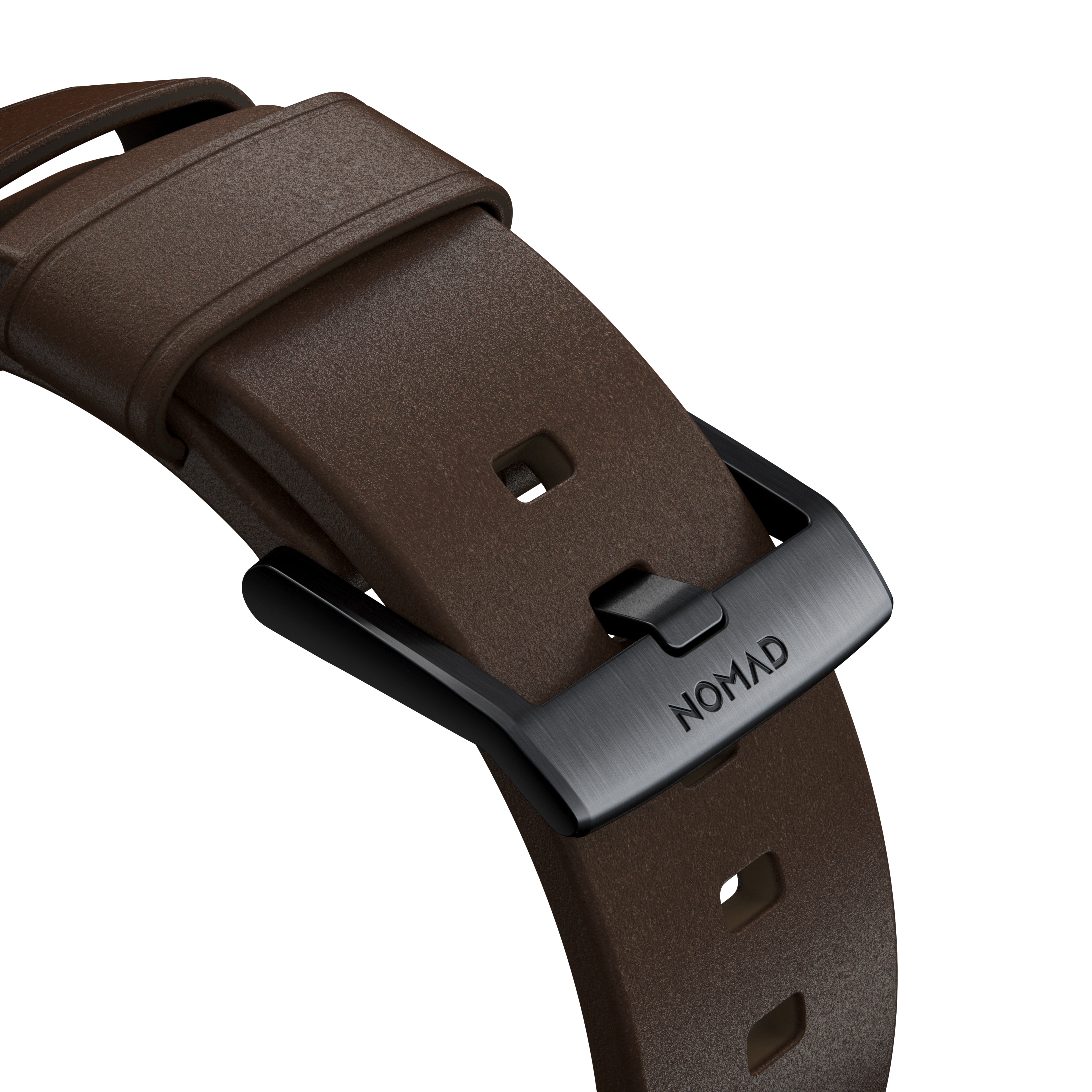 Apple Watch Series 10 42mm Modern Band Horween Leather Rustic Brown (Black Hardware)