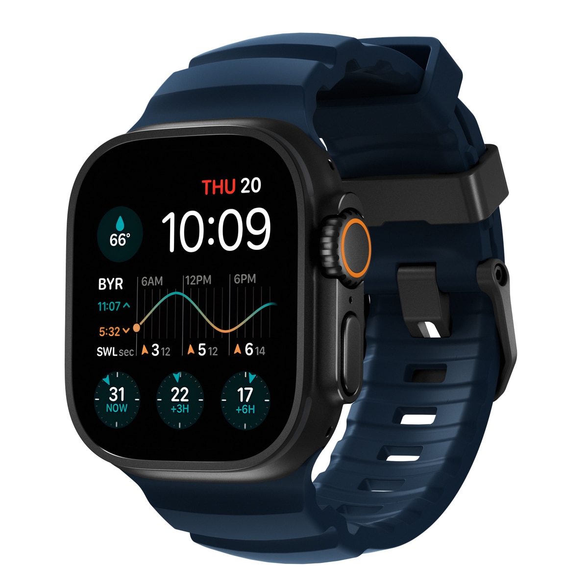 Apple Watch Series 9 45mm Rocky Point Band Atlantic (Black Hardware)