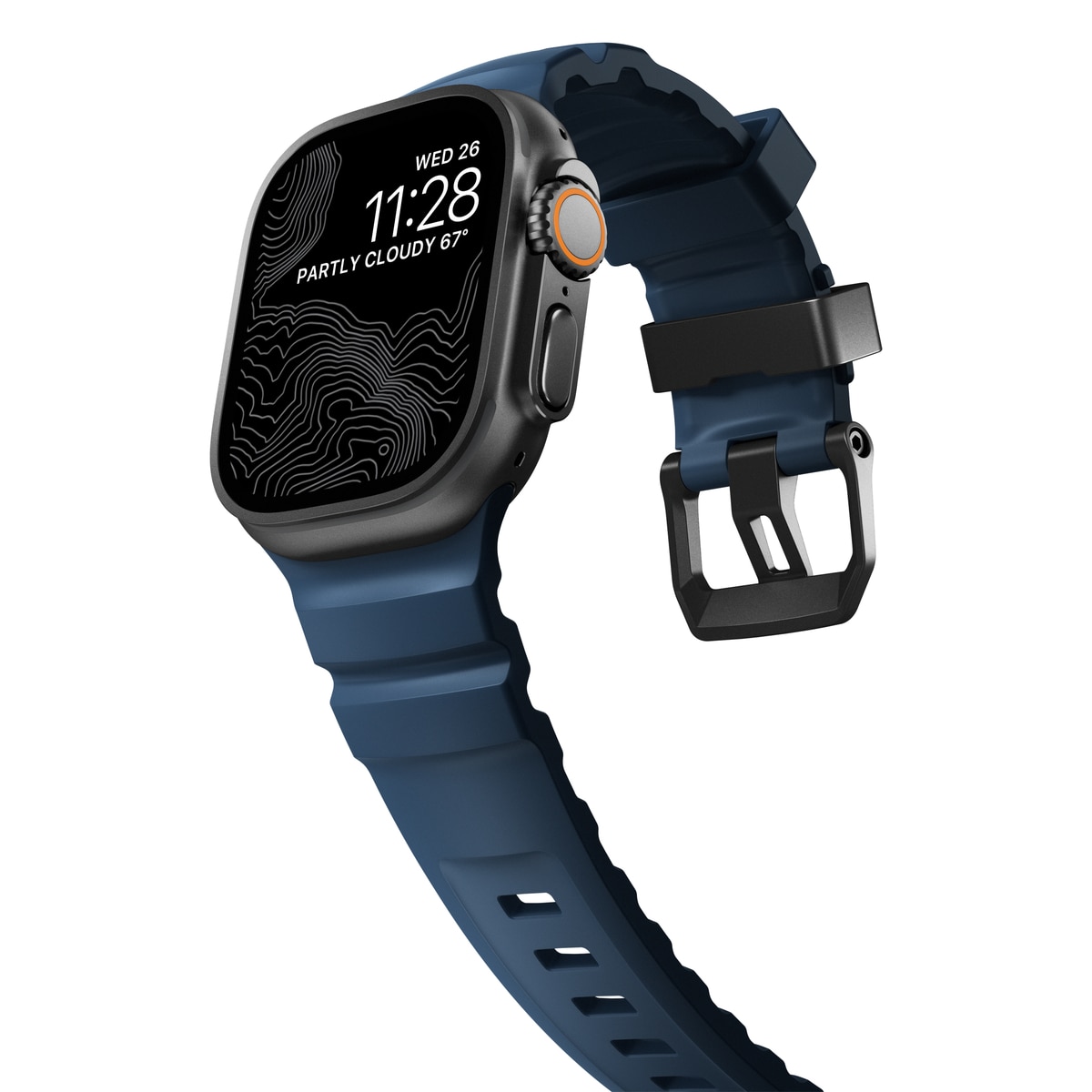 Apple Watch SE 44mm Rocky Point Band Atlantic (Black Hardware)