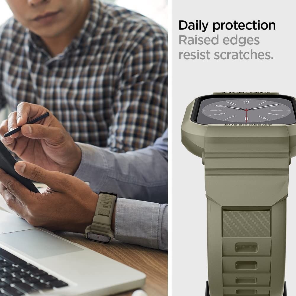 Apple Watch 45mm Series 7 Case Rugged Armor Pro Vintage Khaki