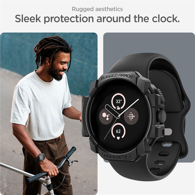 Google Pixel Watch 3 41mm Case Rugged Armor Black