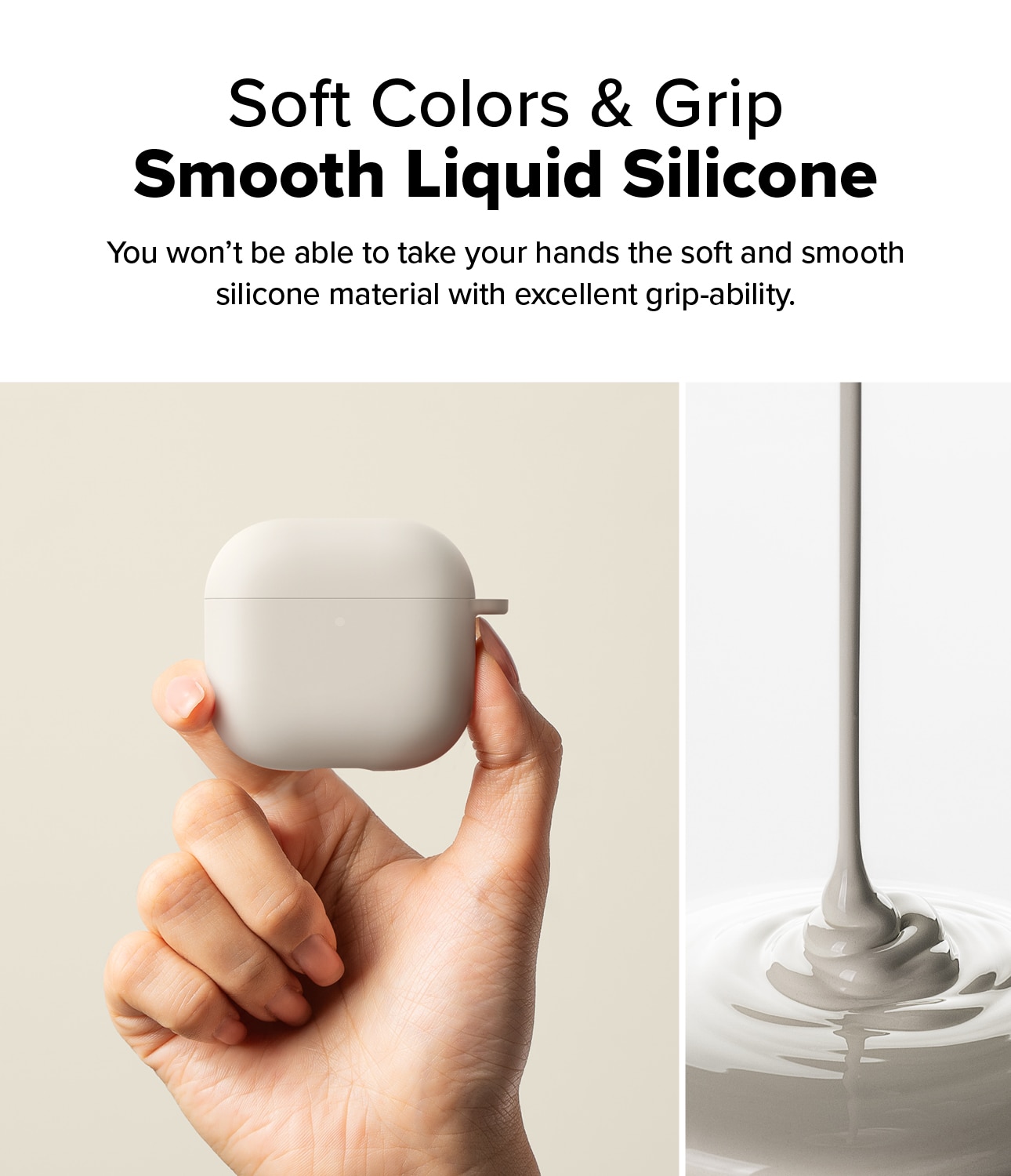 Silicone Kuori Apple AirPods 4 Stone