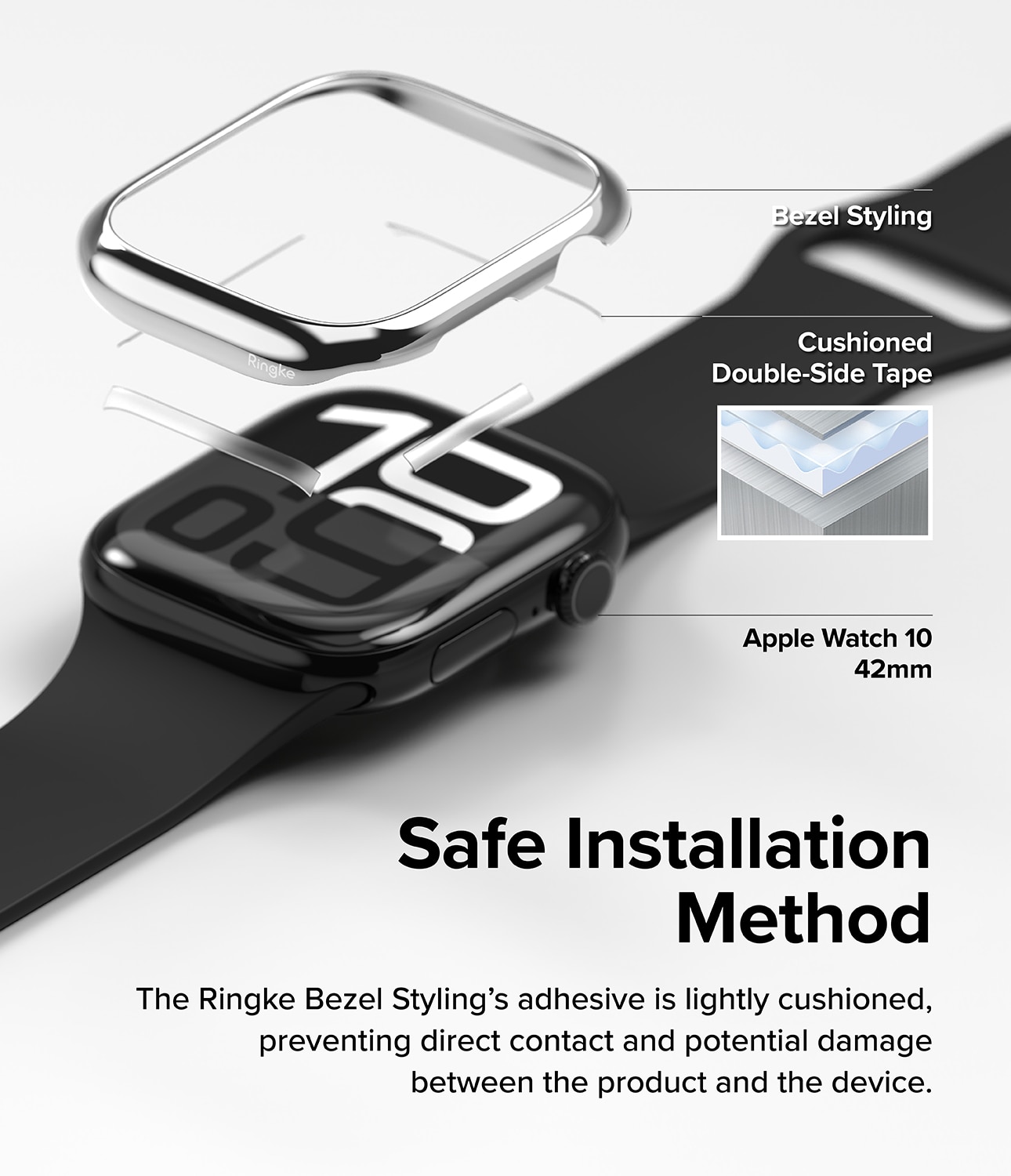 Bezel Styling Apple Watch Series 10 42mm Glossy Silver