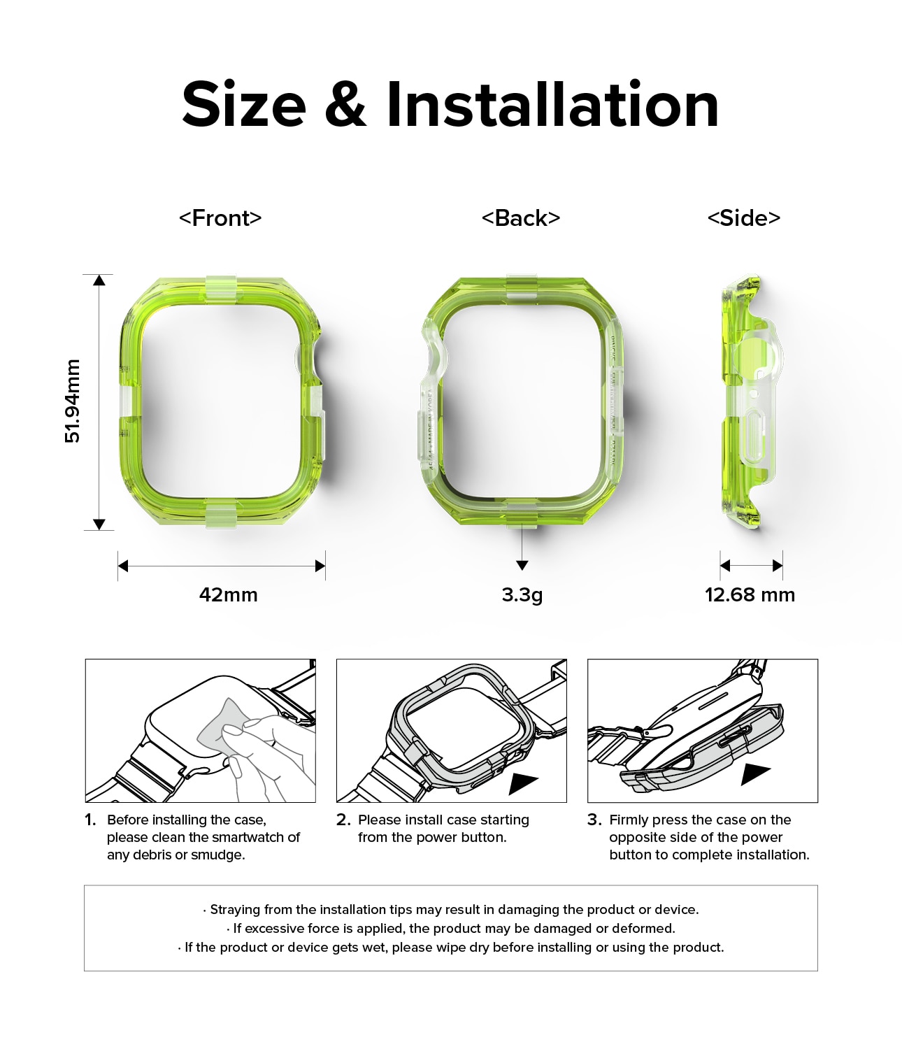 Fusion Bumper Apple Watch SE 44mm Neon Green