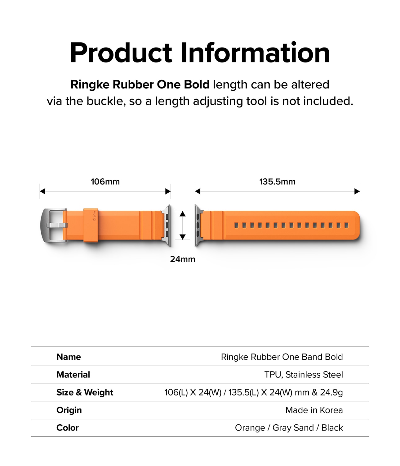 Rubber One Bold Band Apple Watch Ultra 2 49mm Orange