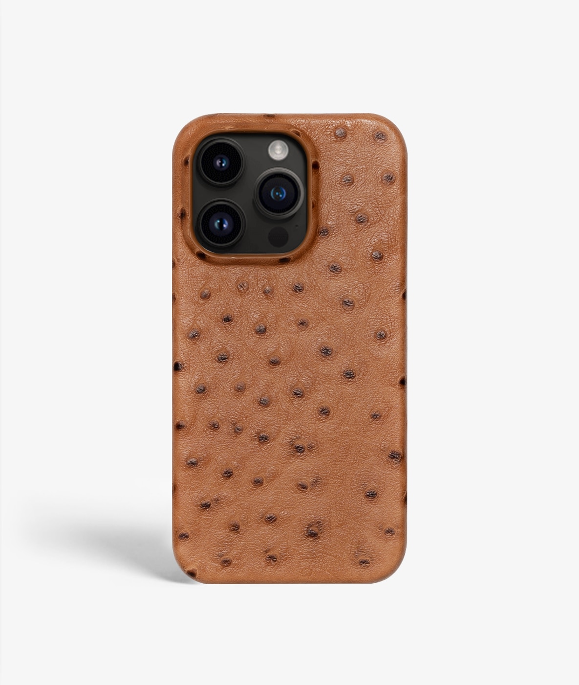 Kuori iPhone 14 Pro Ostrich Cognac