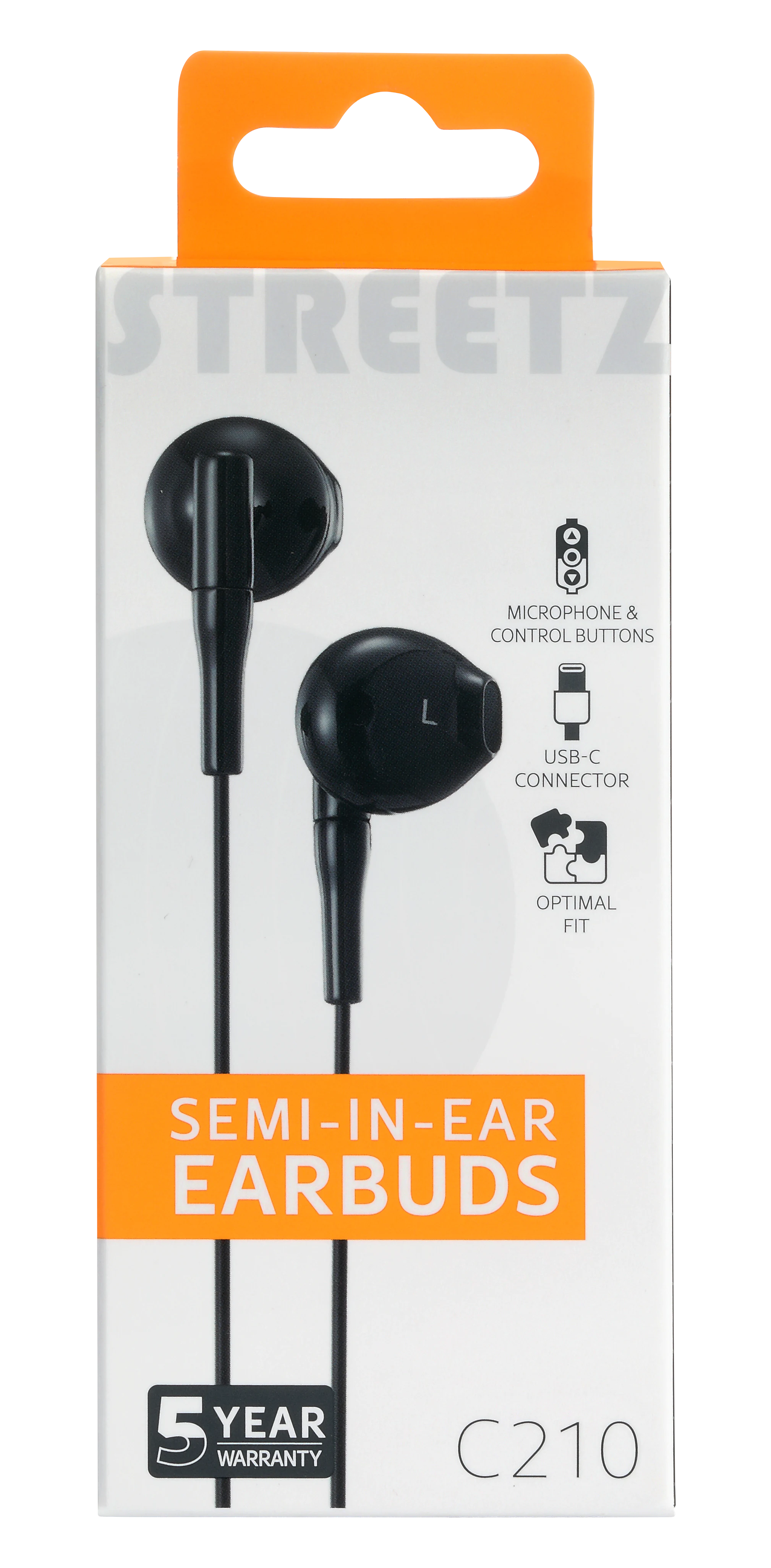 Semi-in-ear kuulokkeet USB-C musta