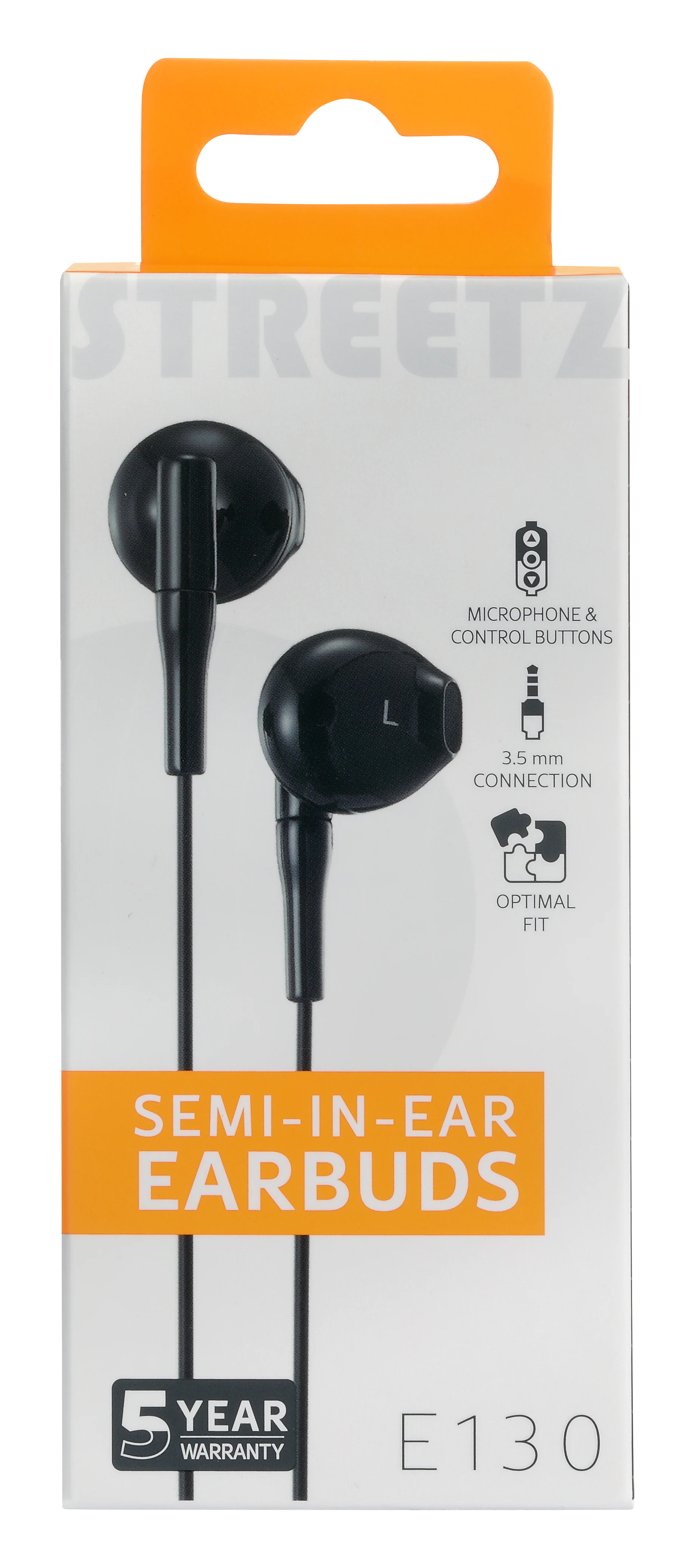 Semi-in-ear kuulokkeet 3.5mm musta