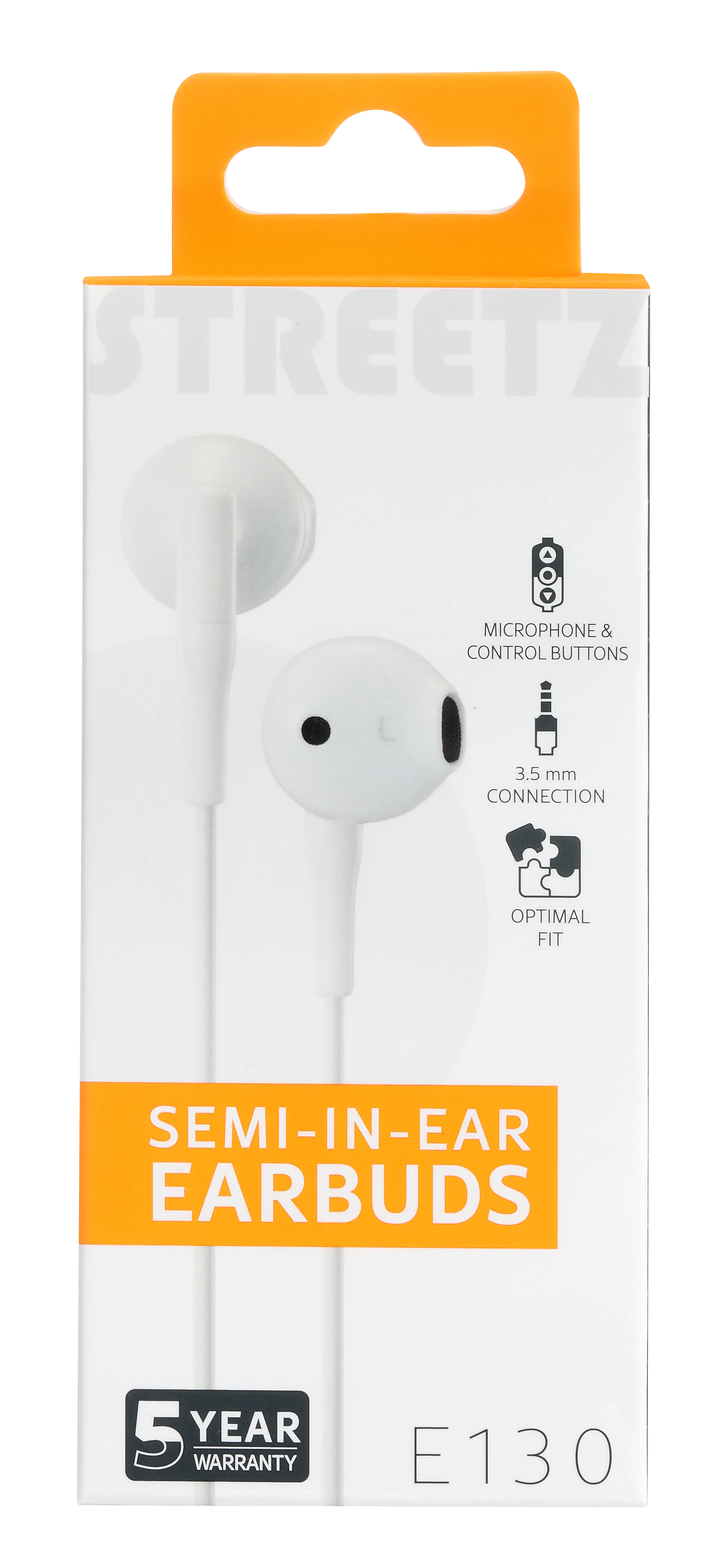 Semi-in-ear kuulokkeet 3.5mm valkoinen