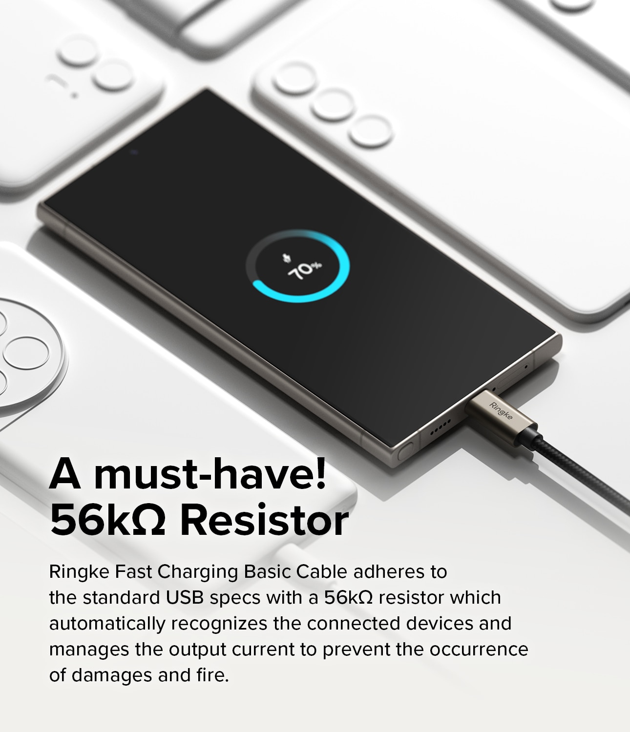 Fast Charging Basic Kaapeli USB-A -> USB-C 0,5m musta