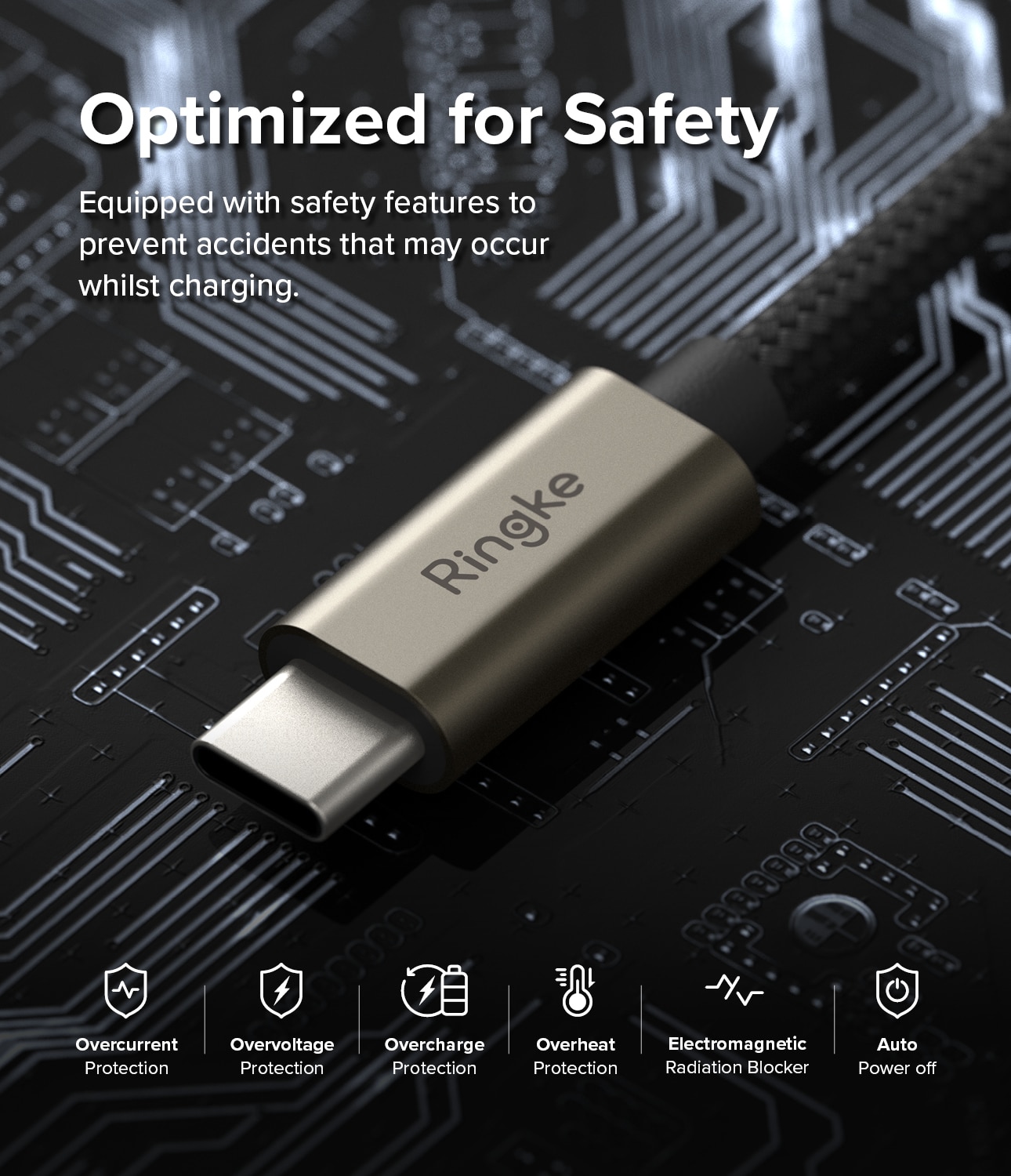 Fast Charging Basic Kaapeli USB-A -> USB-C 0,5m musta