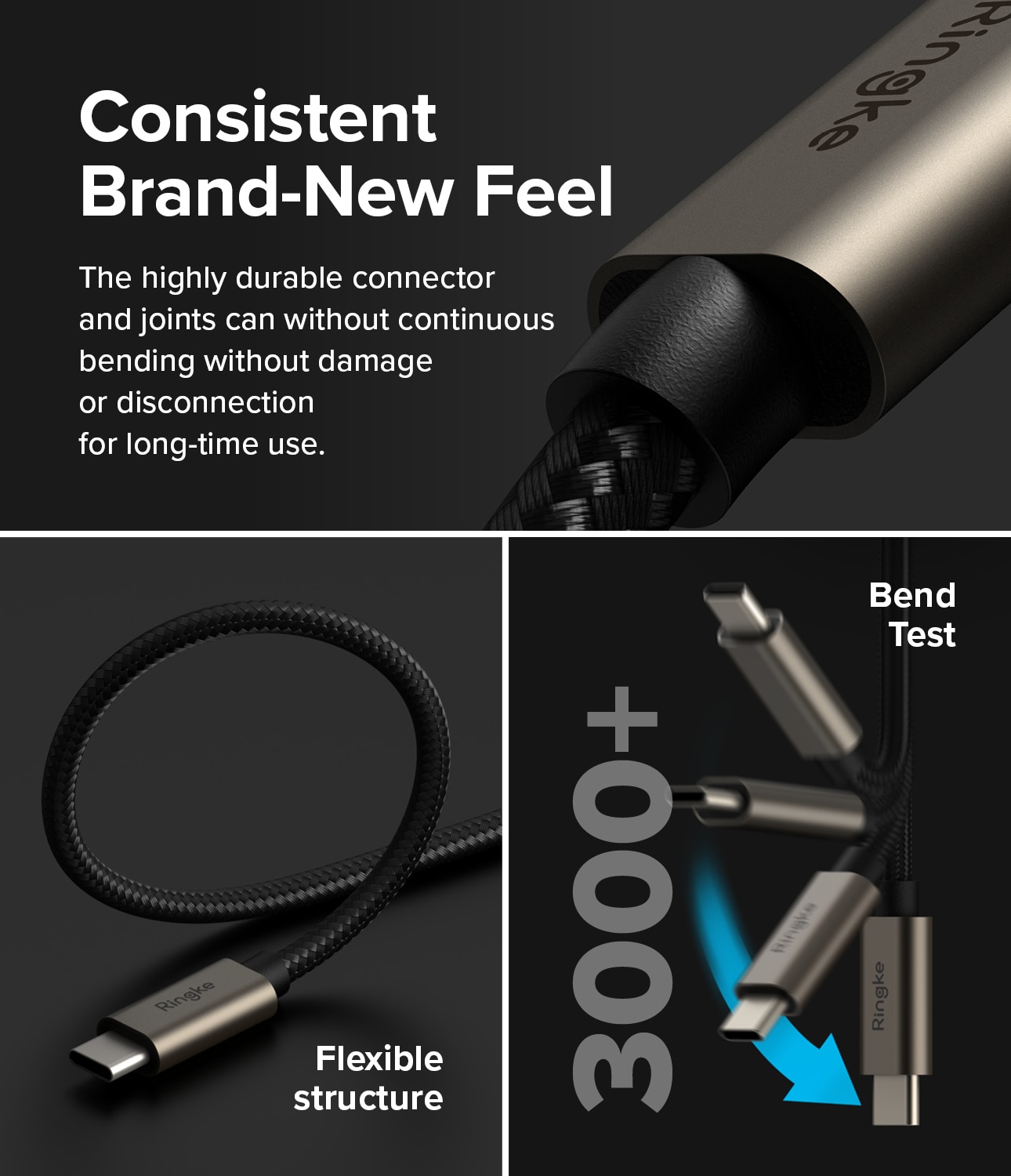 Fast Charging Basic Kaapeli USB-A -> USB-C 0,5m musta