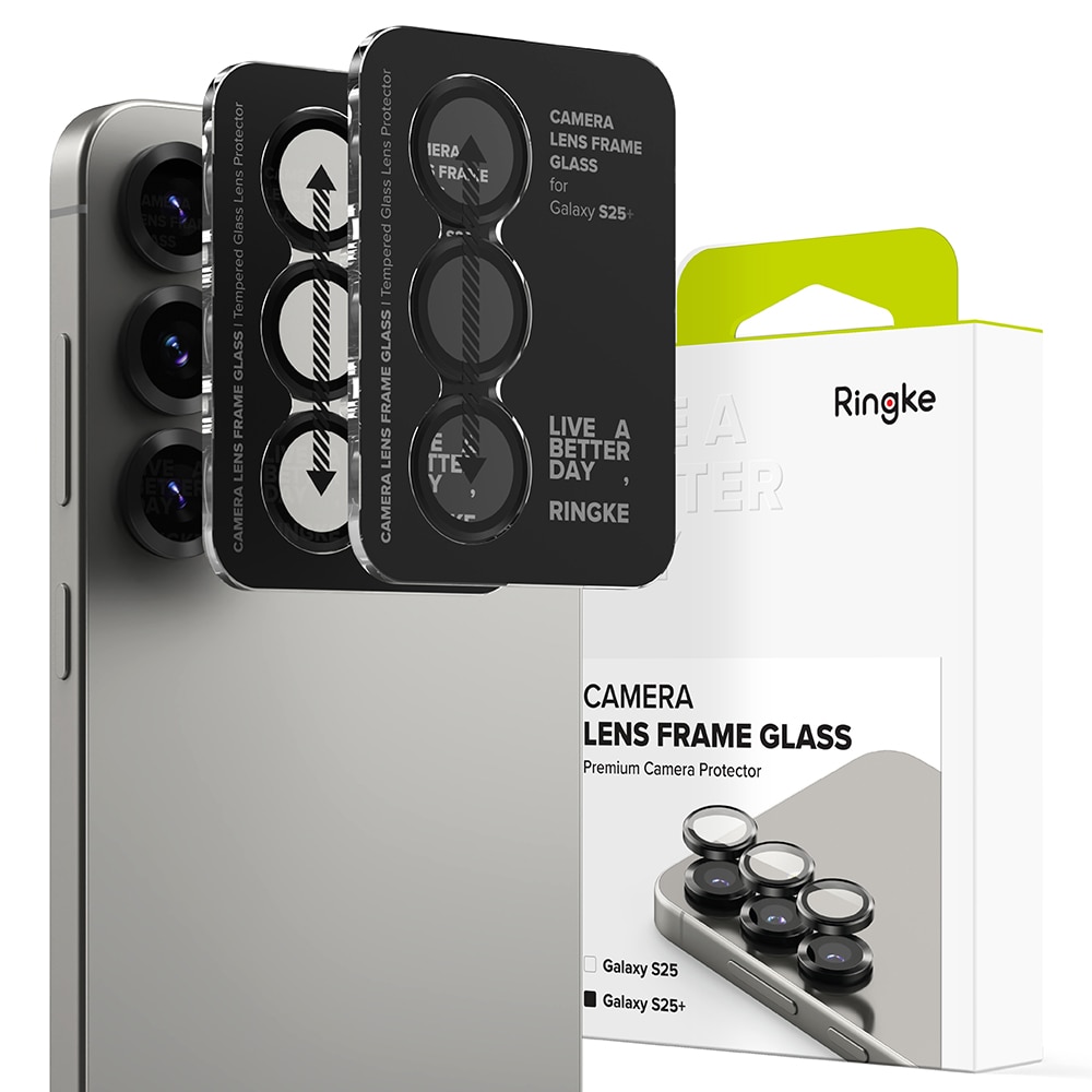 Camera Lens Frame Glass (2-pack) Samsung Galaxy S25 Plus Black