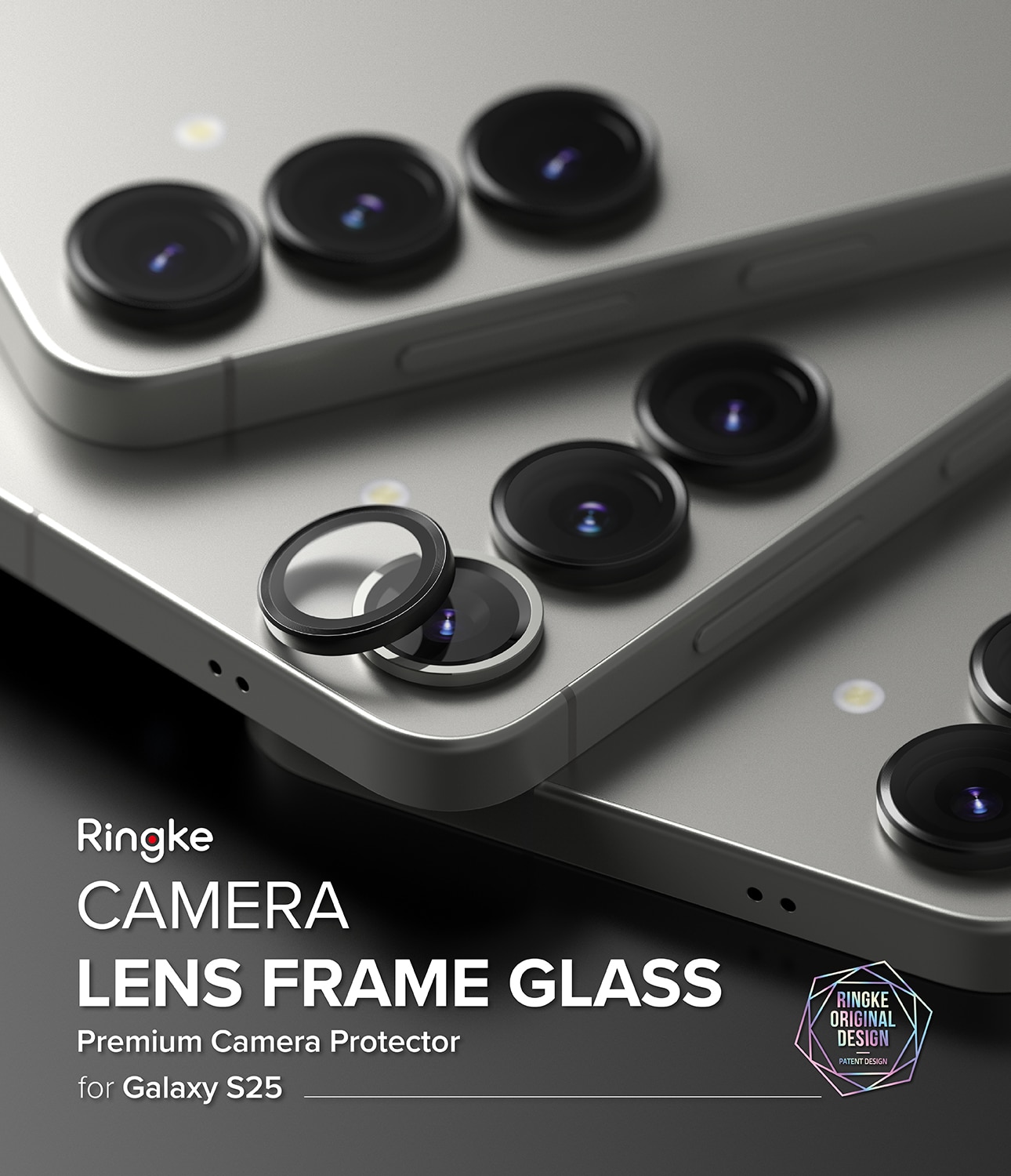 Camera Lens Frame Glass (2-pack) Samsung Galaxy S25 Black