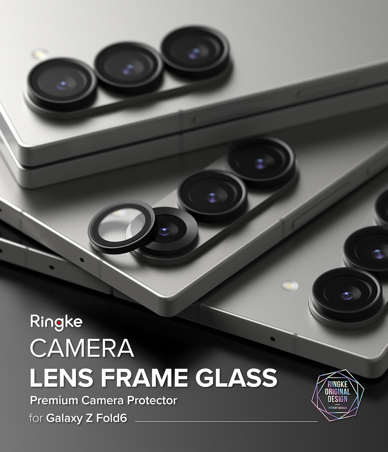 Camera Lens Frame Glass (2-pack) Samsung Galaxy Z Fold 6 Black