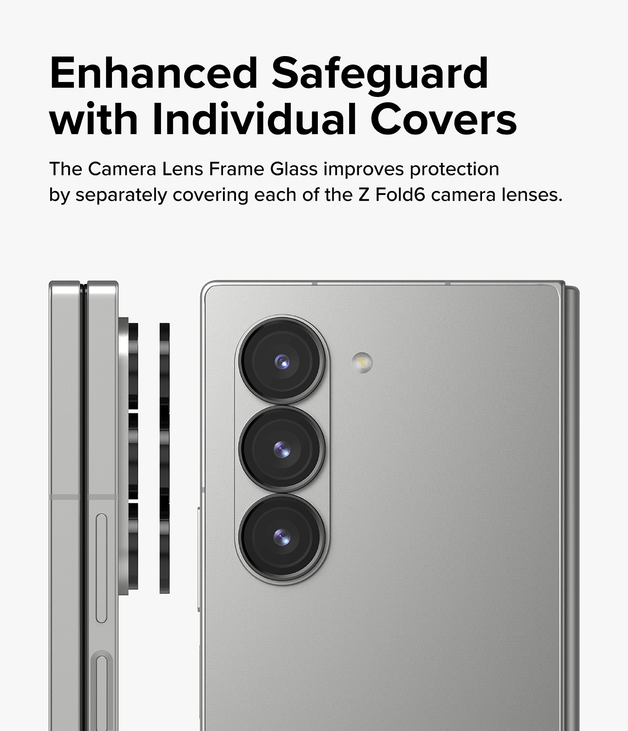 Camera Lens Frame Glass (2-pack) Samsung Galaxy Z Fold 6 Black