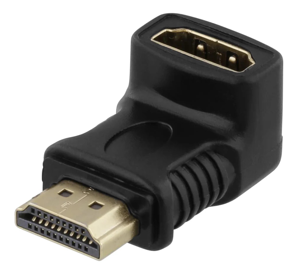 Kulmikas HDMI-sovitin 19-nastainen naaras - uros