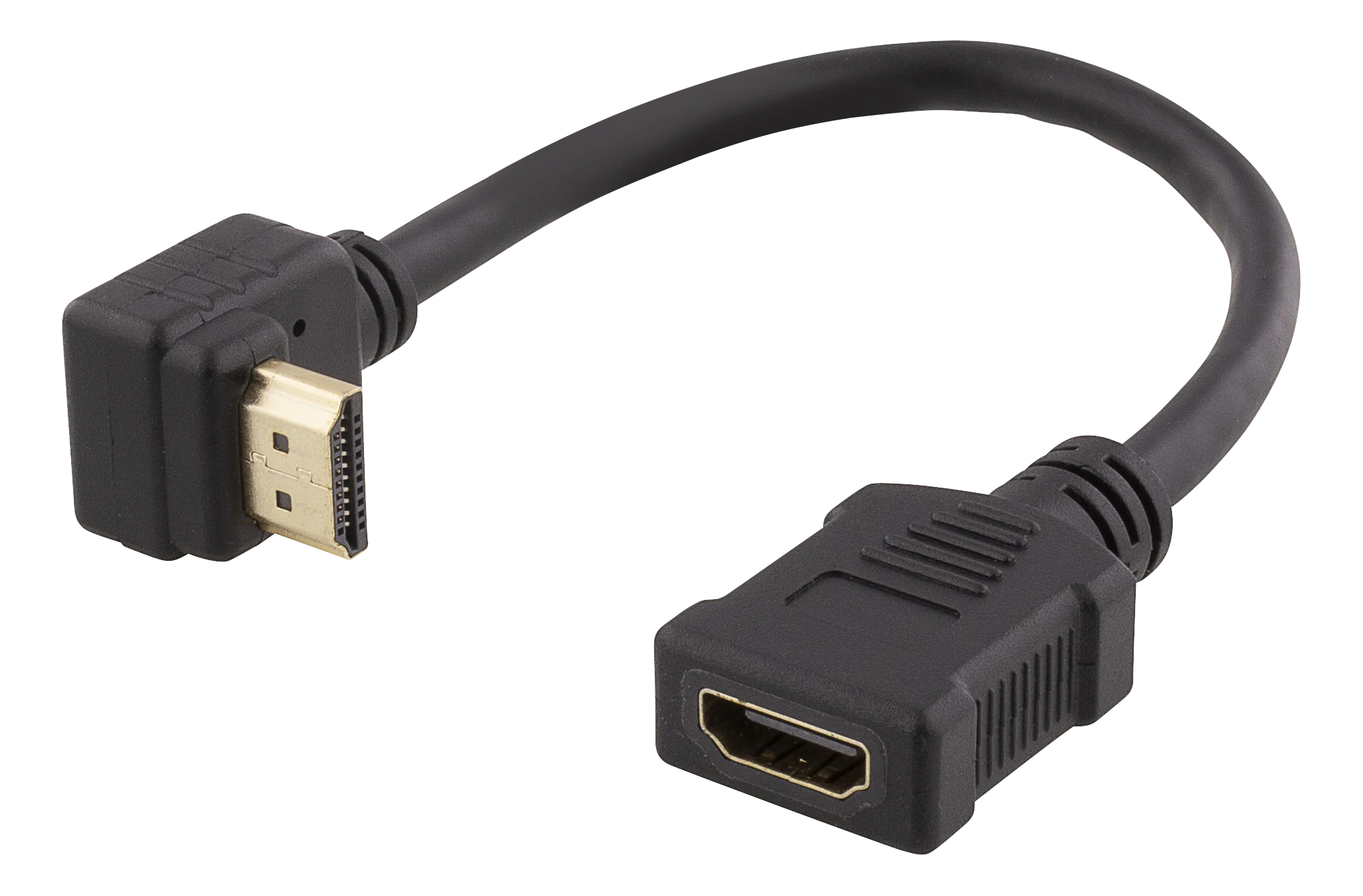 HDMI-adapterikaapeli kulmaliittimellä M/F, UHD