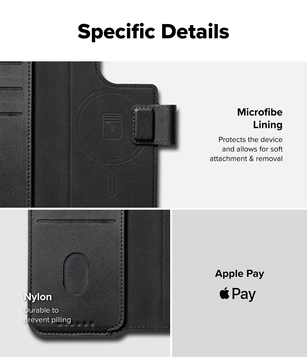 Folio Wallet Magnetic iPhone 13 Pro Max Black