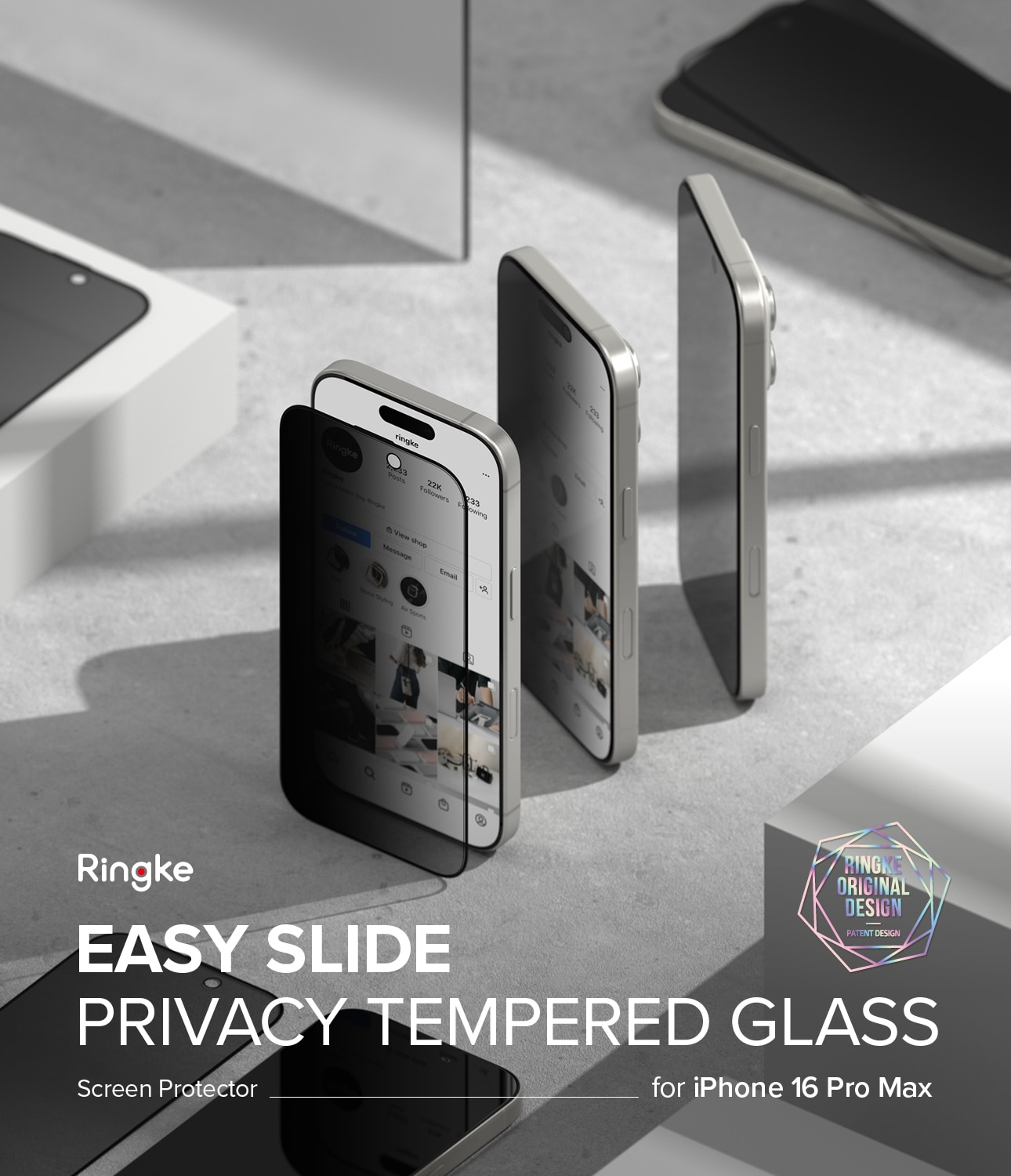 Easy Slide Privacy Glass (2-pack) iPhone 16 Pro Max